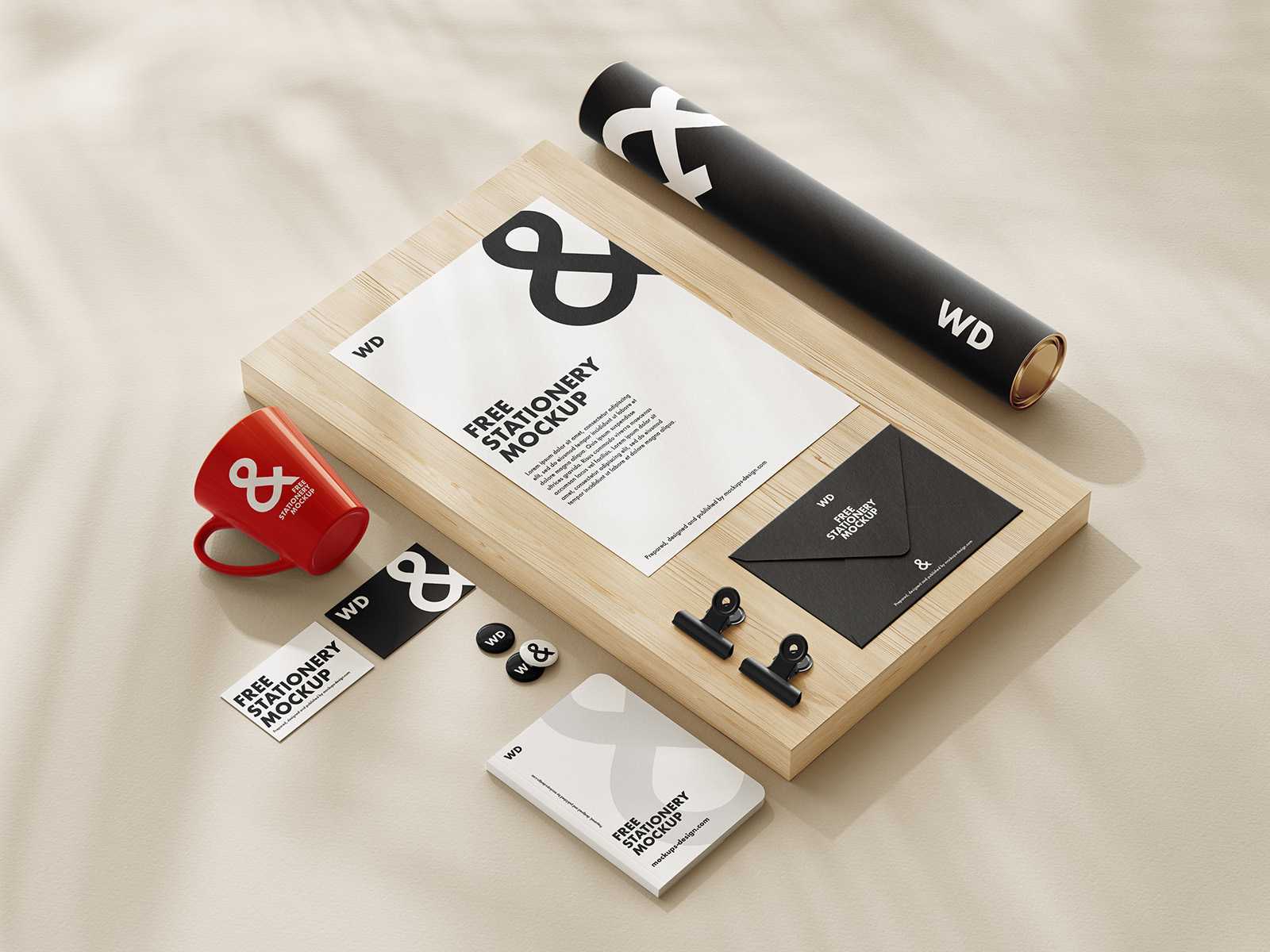Warm stationery mockup