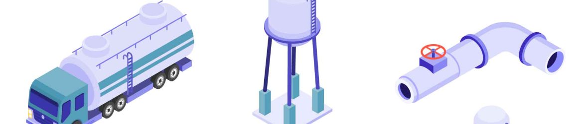 Water Purification Isometric Icons