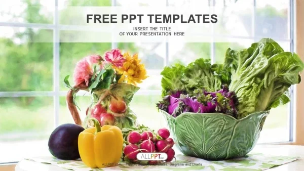 Watercolor illustration with vegetables PowerPoint Templates