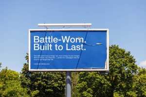 Weathered roadside billboard mockup