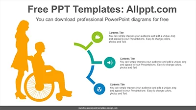 Wheelchair person PowerPoint Diagram Template