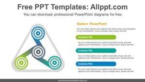 Wheels Rotating Gear PowerPoint Diagram