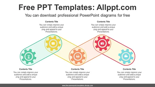 Wheels Rotating Gear PowerPoint Diagram Template