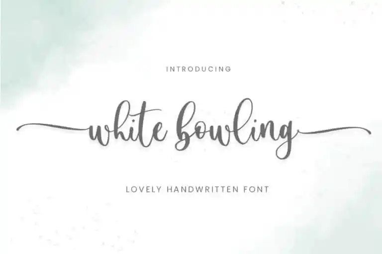 White Bowling Calligraphy Font