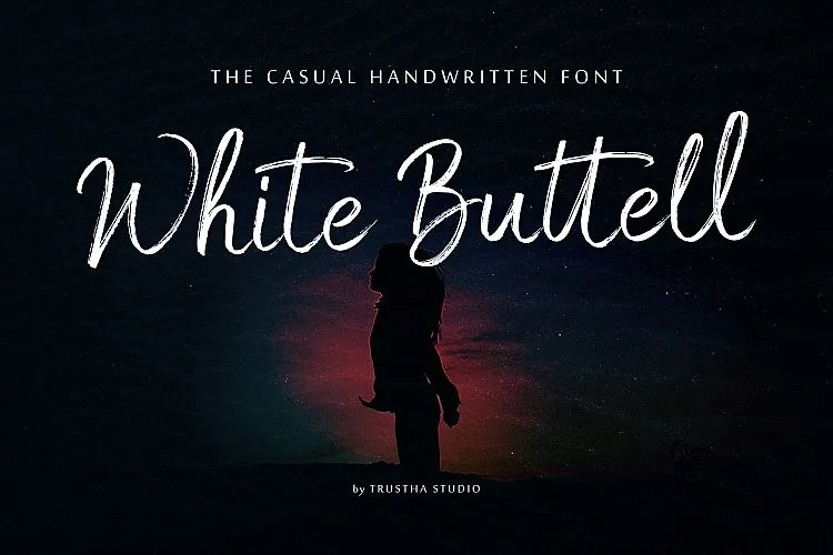 White Buttell Brush Font