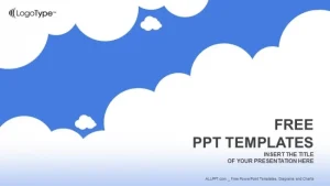 White Clouds with Blue-Abstract PowerPoint Templates