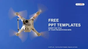 White drone in the sky PowerPoint Templates