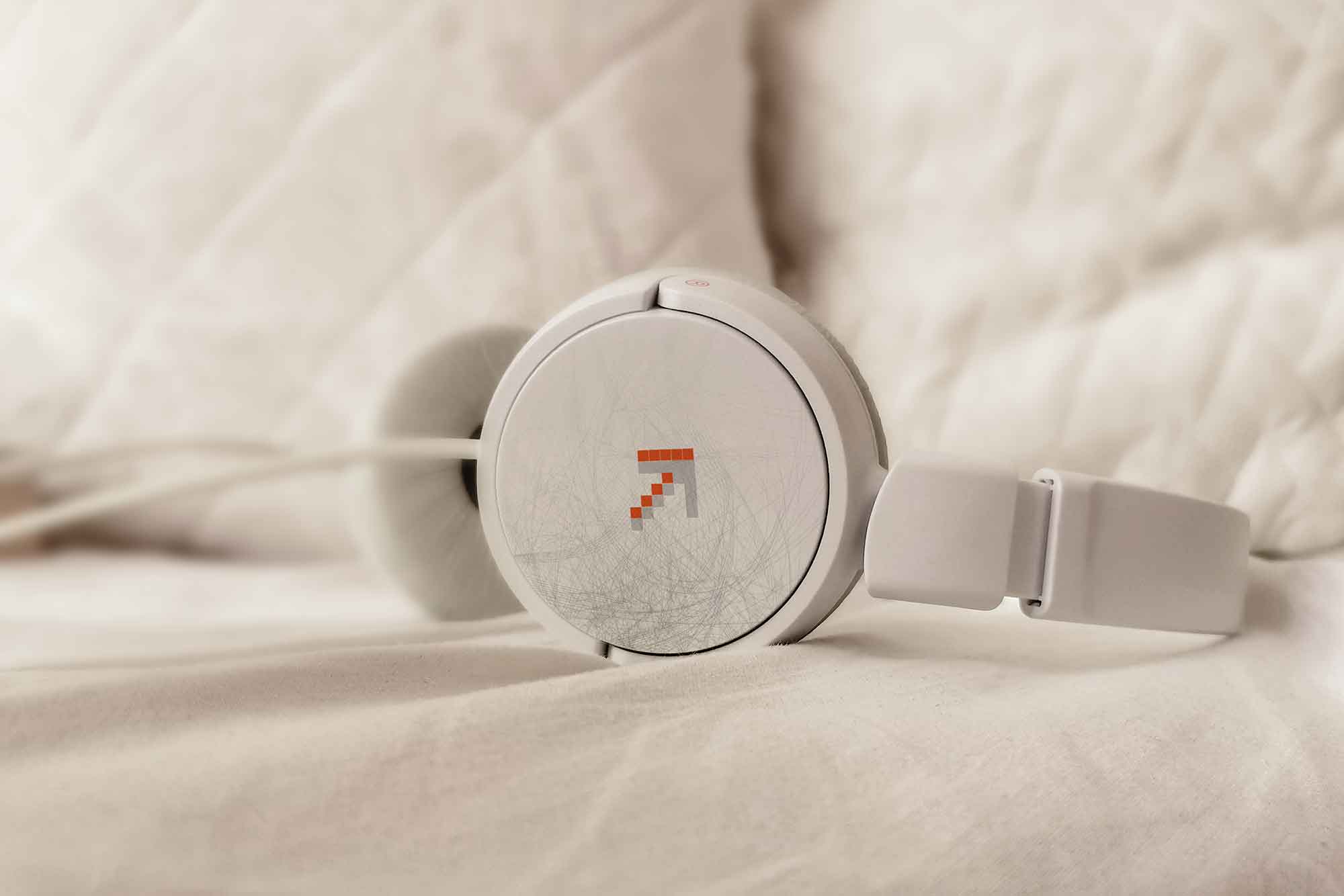 White Headphone Mockup
