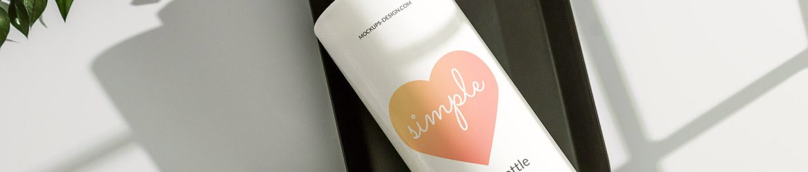 White pump bottle on tray mockup White pump bottle on tray mockup