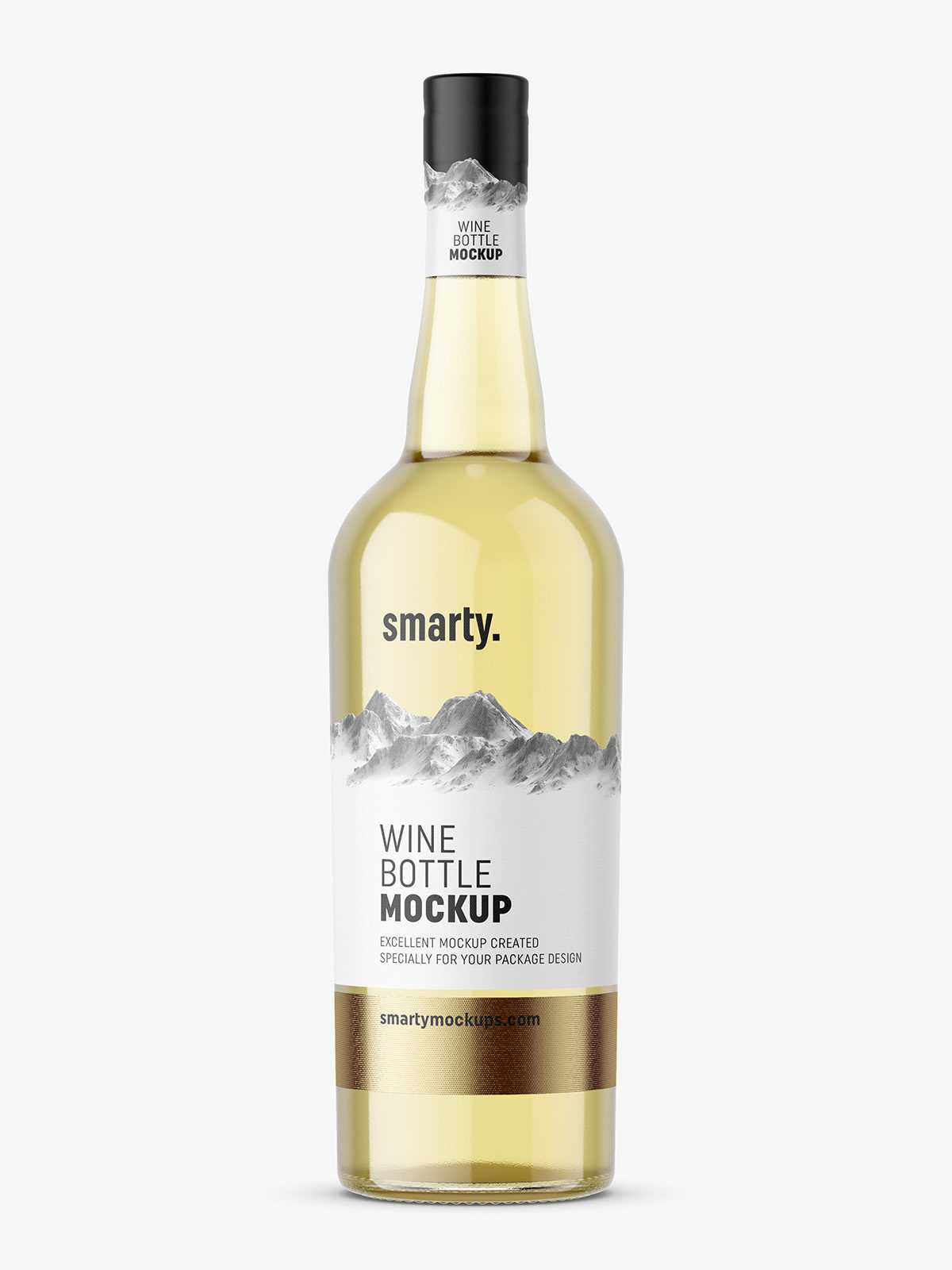 White wine bottle mockup