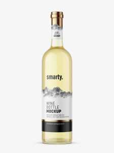 White wine bottle mockup