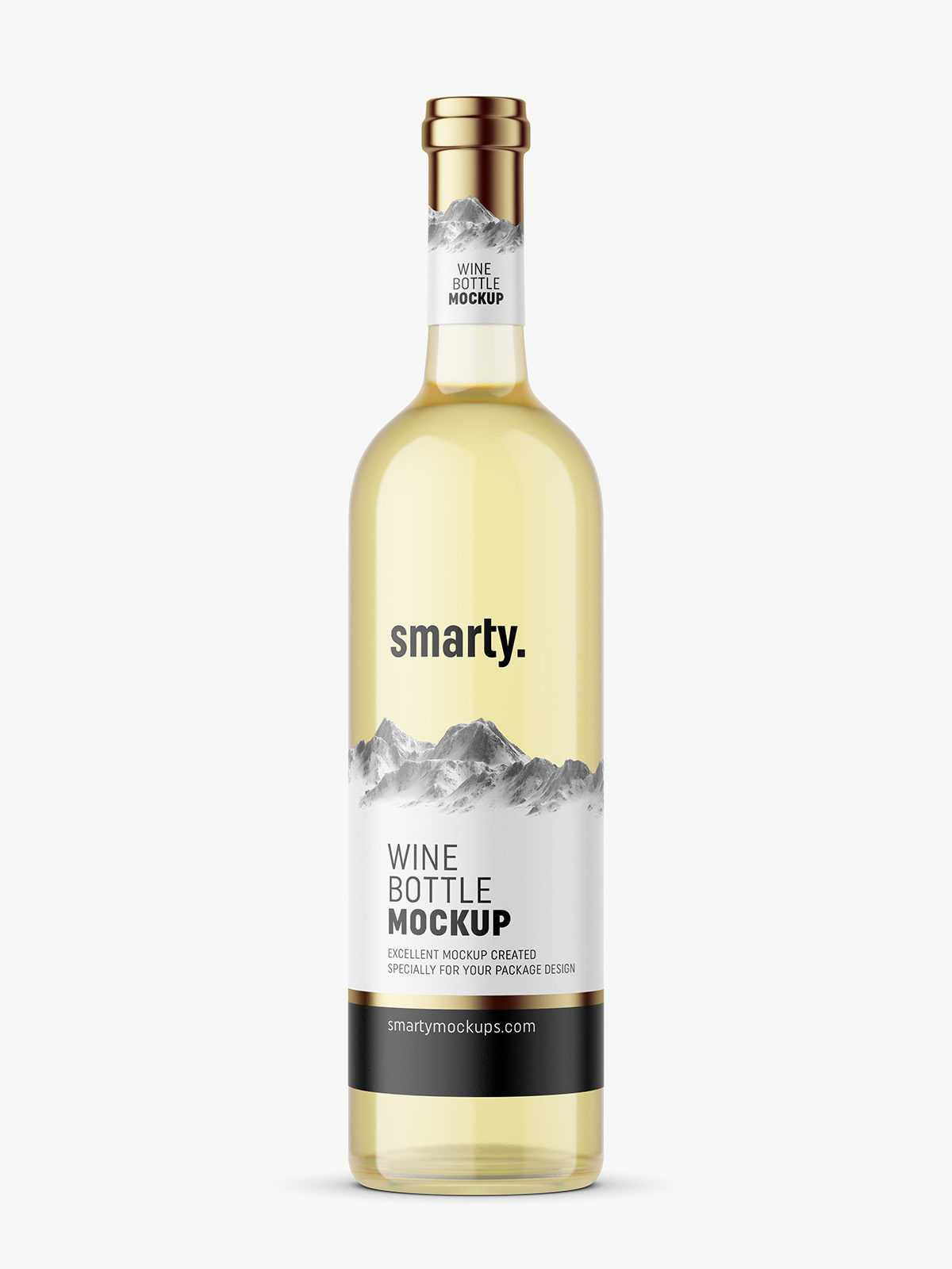 White wine bottle mockup