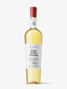 White wine bottle with and without wax seal