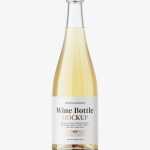 White wine bottle with crown cap mockup