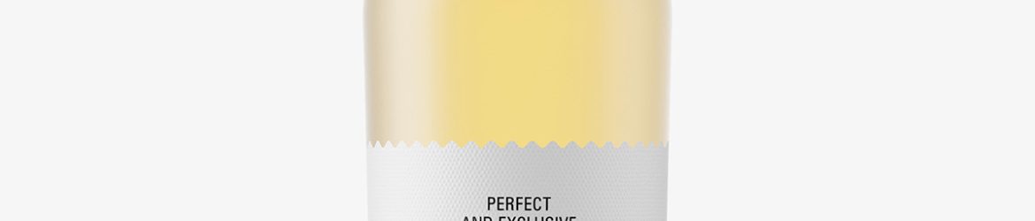White wine frosted bottle mockup