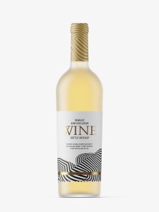 White wine frosted bottle mockup