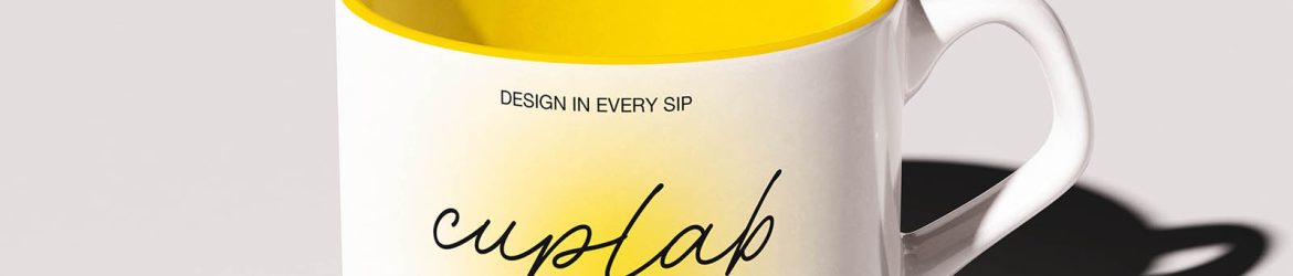 Wide ceramic coffee cup mockup