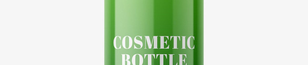 Wide disc top bottle mockup / glossy