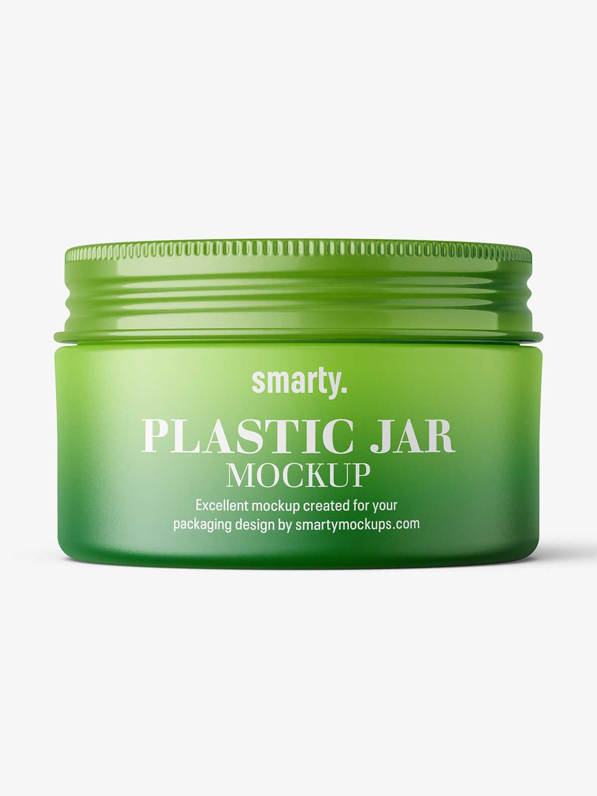 Wide plastic jar with metallic cap mockup / matt