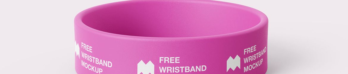 Wide silicone wristband mockup