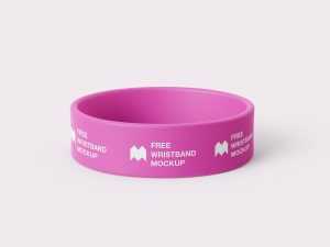 Wide silicone wristband mockup