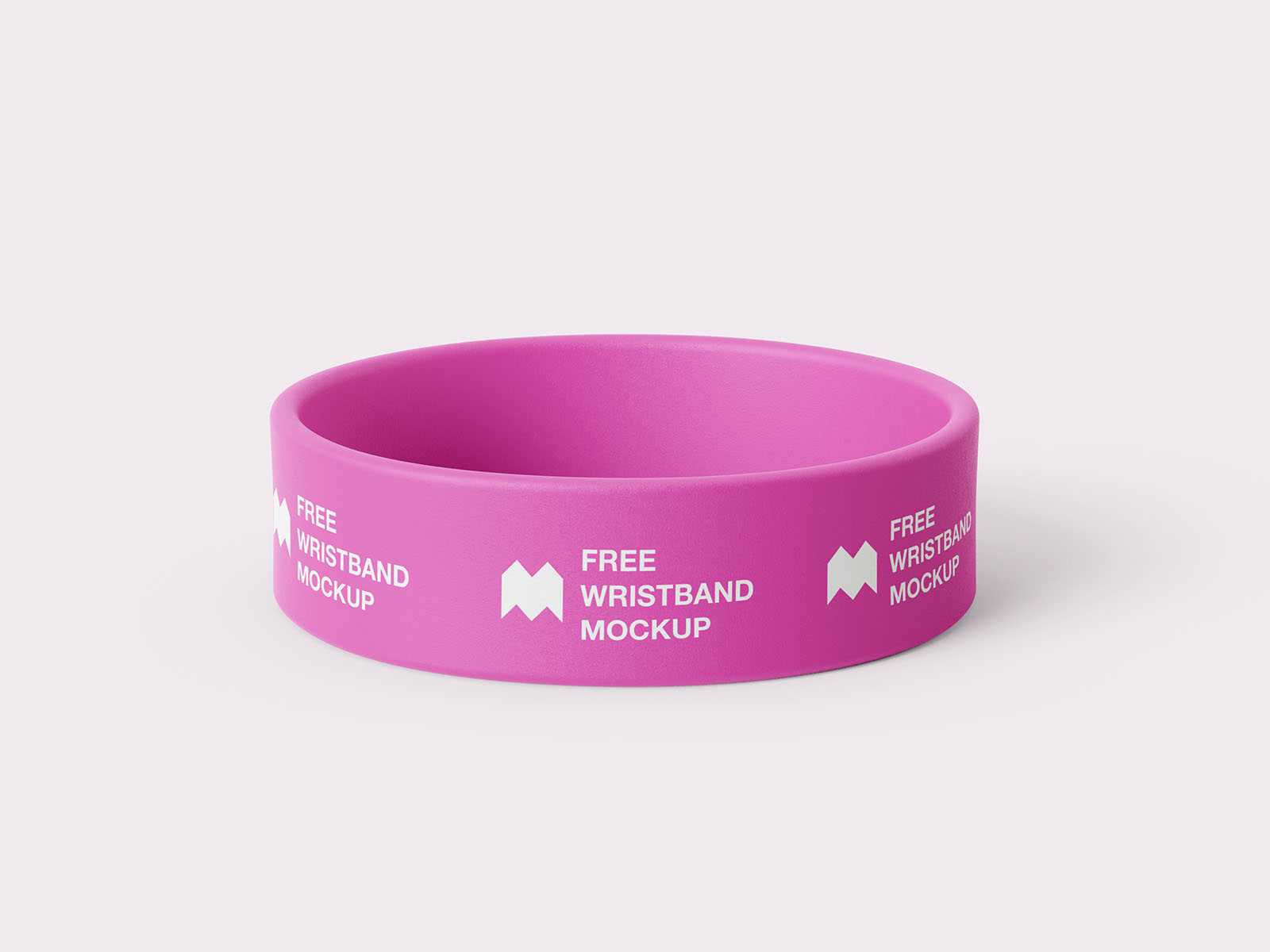 Wide silicone wristband mockup