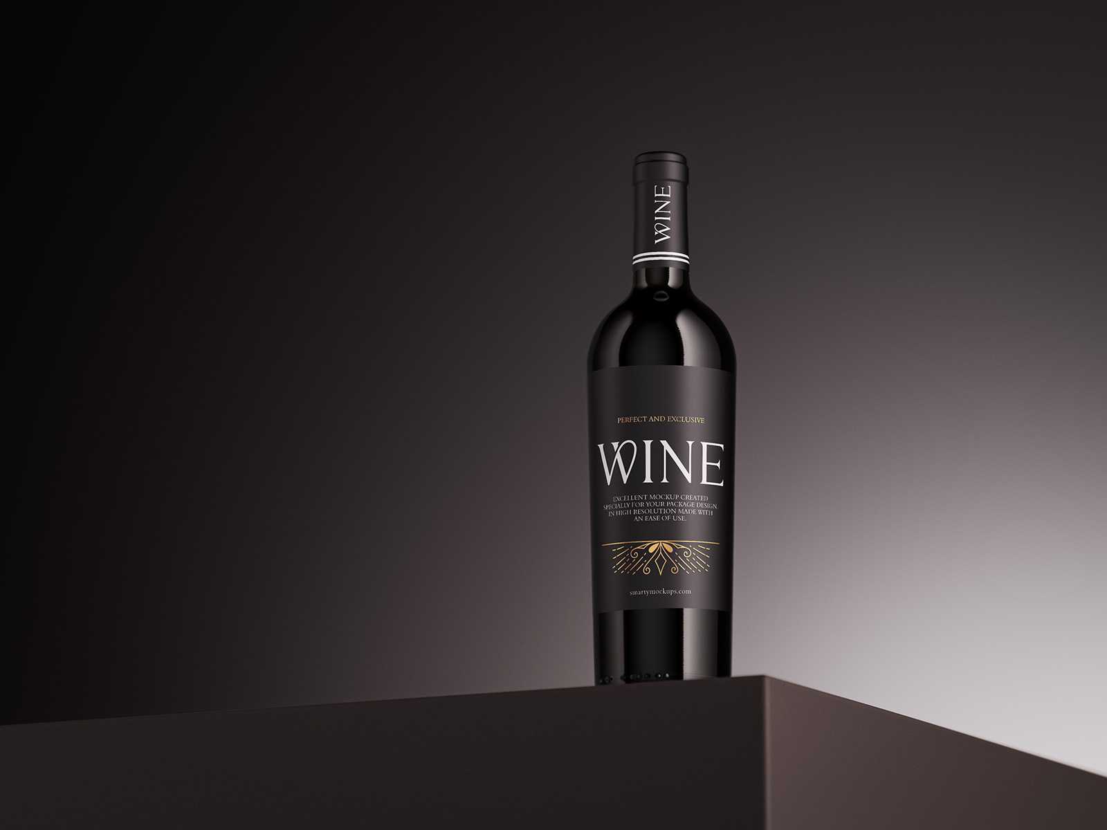 Wine bottle mockup - Instant Download