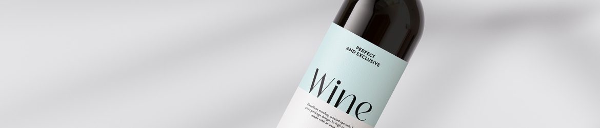 Wine bottle with clear background mockup
