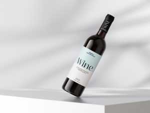 Wine bottle with clear background mockup