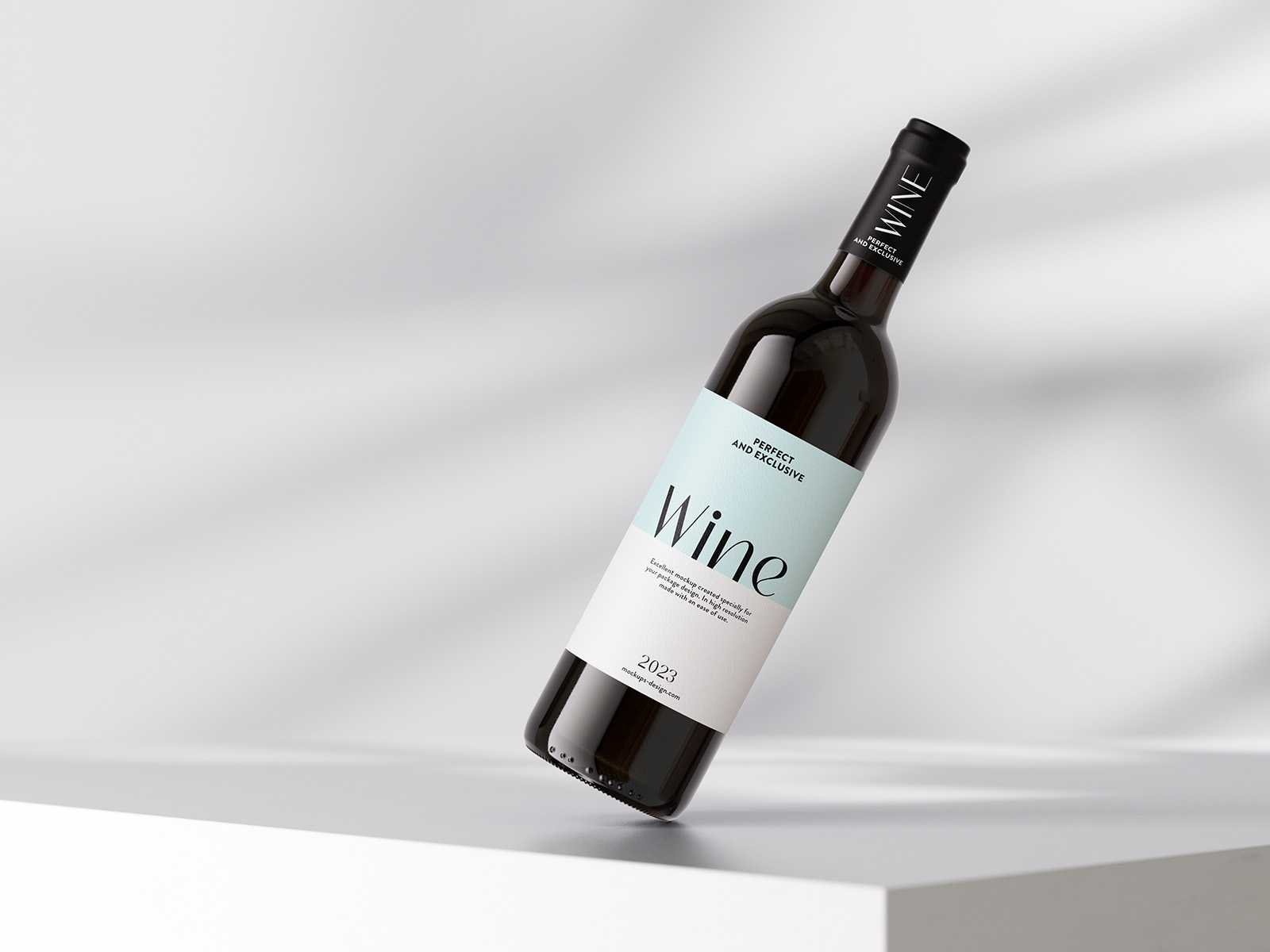 Wine bottle with clear background mockup