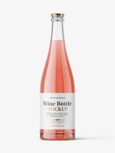 Wine bottle with crown cap mockup