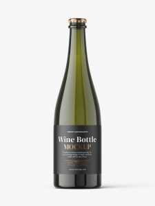 Wine bottle with crown cap mockup