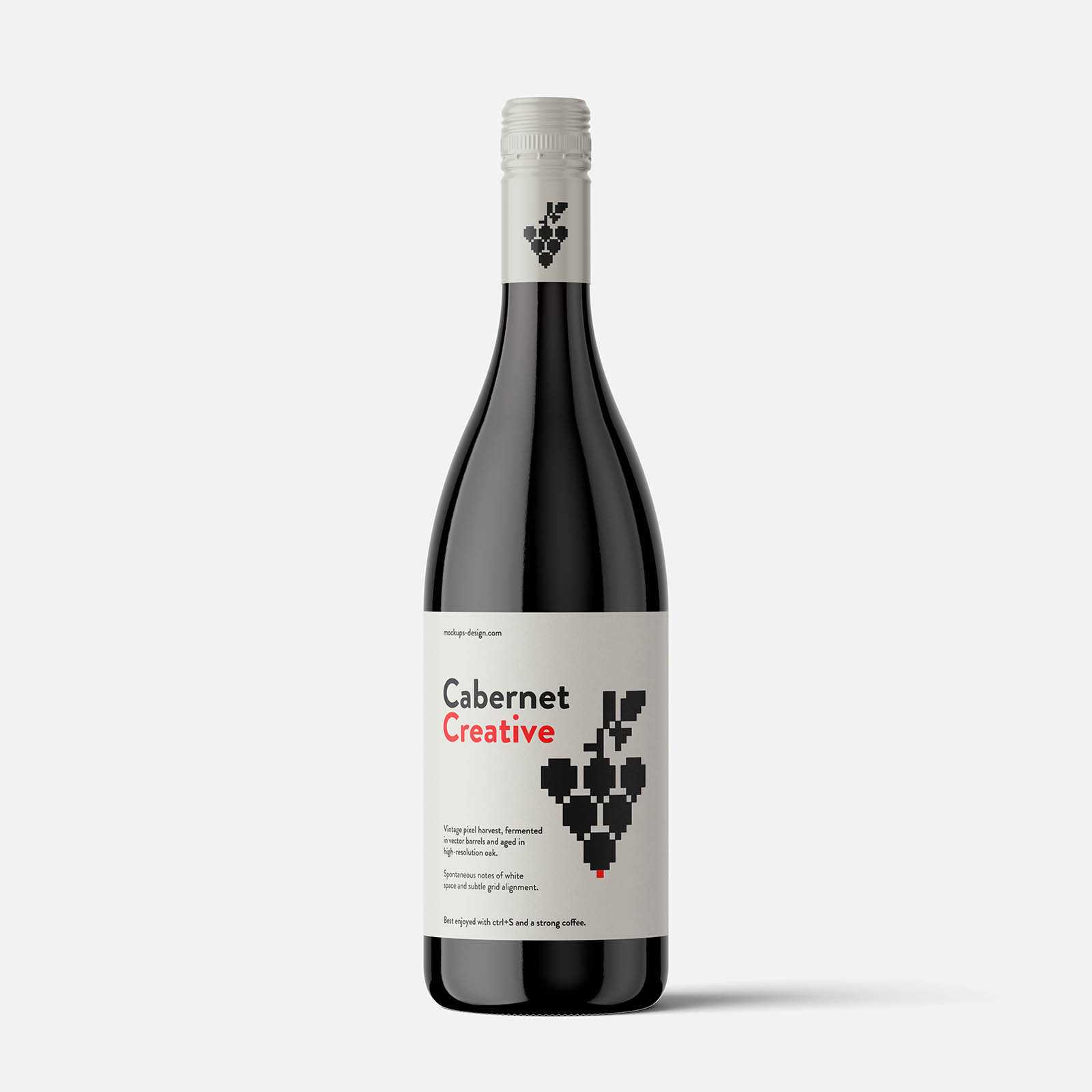 Wine bottle with screw lid mockup