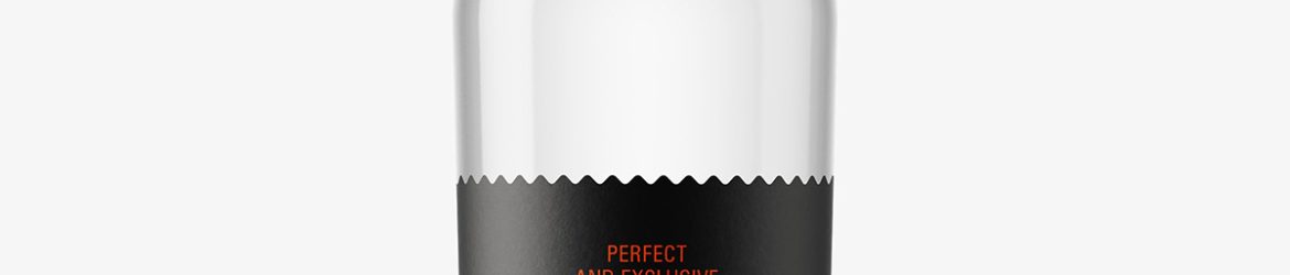 Wine clear bottle mockup