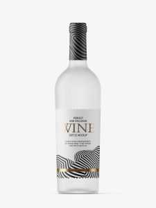 Wine frosted bottle mockup