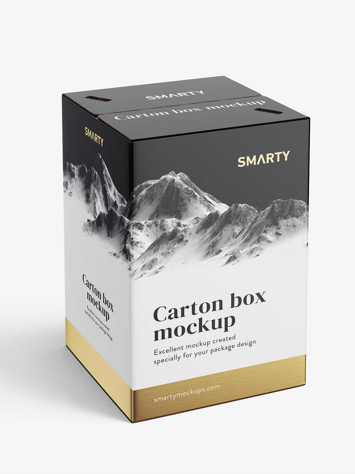 Wine / Juice carton box mockup / 16x26x16 cm