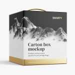 Wine / Juice carton box mockup / 18x20x19 cm