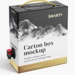 Wine / Juice carton box mockup / 23x26x10 cm