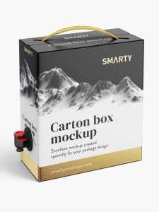 Wine / Juice carton box mockup / 23x26x10 cm