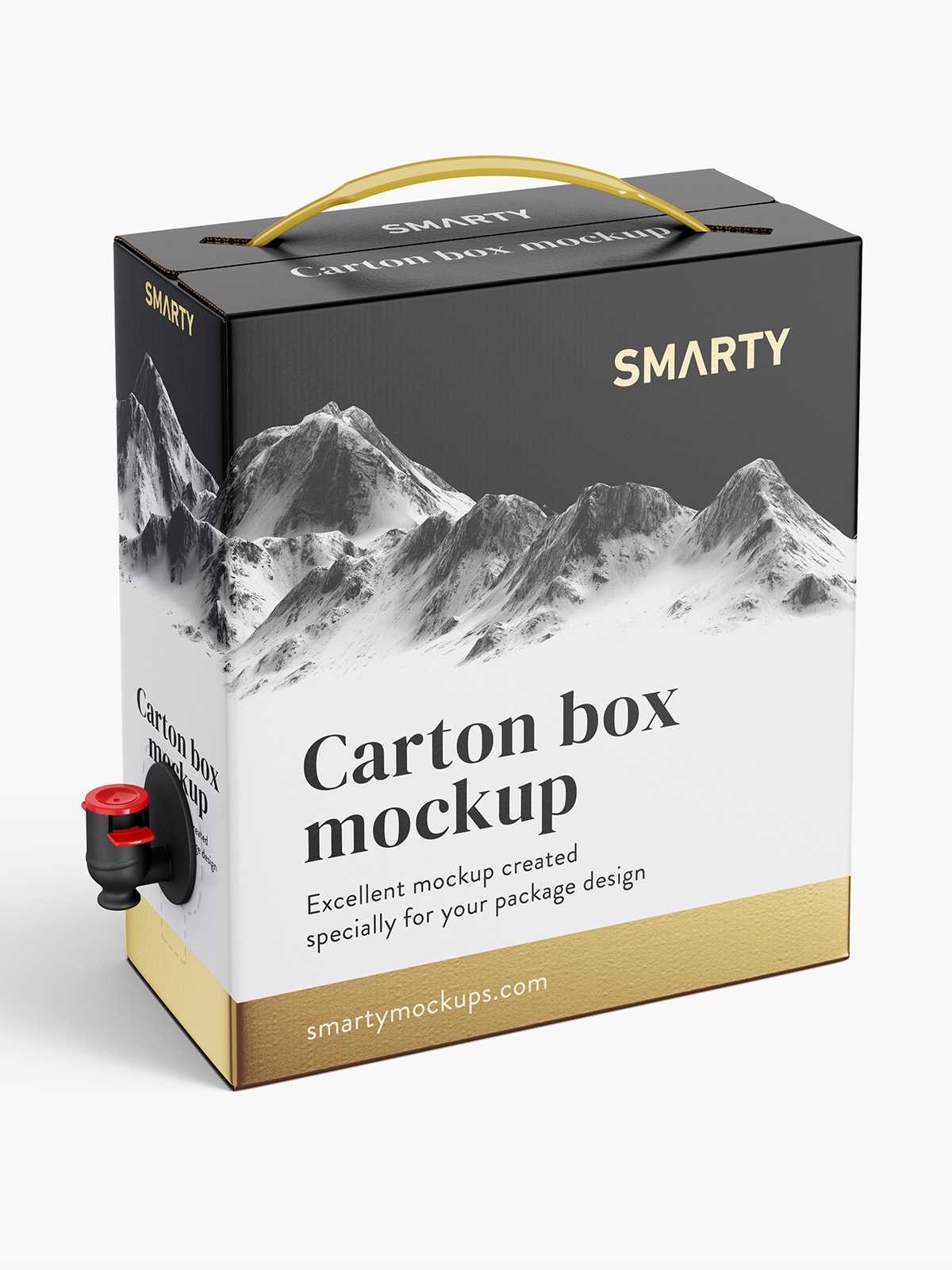 Wine / Juice carton box mockup / 23x26x10 cm