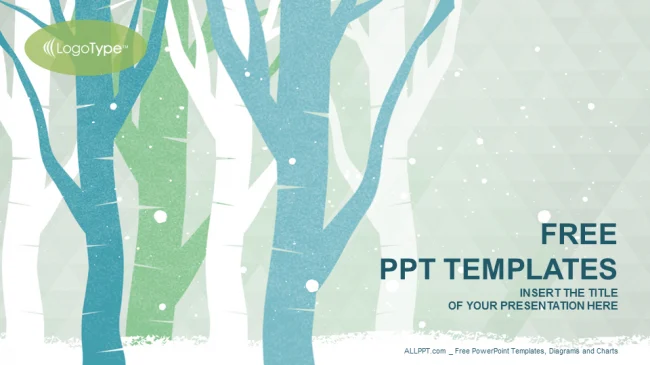 Winter Trees-Nature PowerPoint Templates