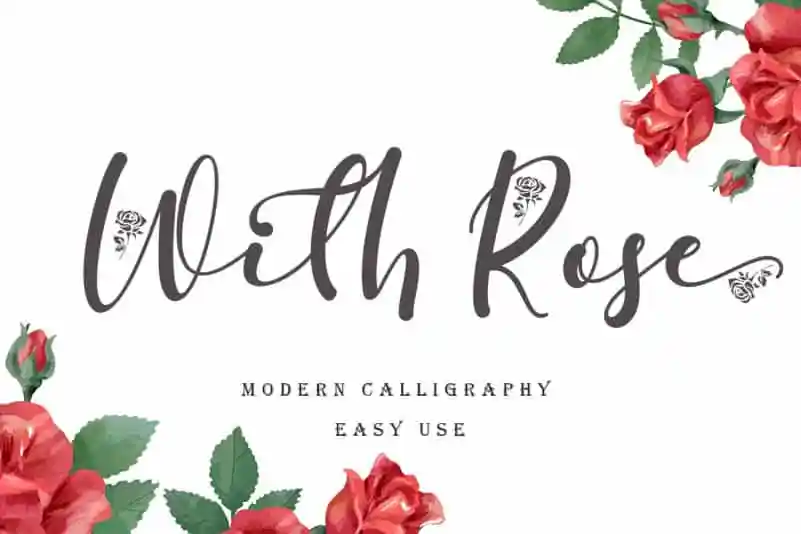 With Rose Script Font