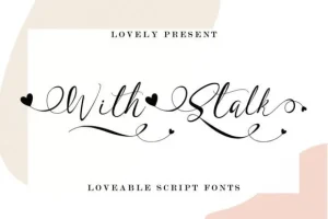 With Stalk Calligraphy Font