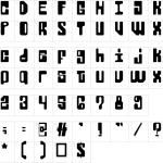 Mapa de caracteres da fonte Wofisty Font