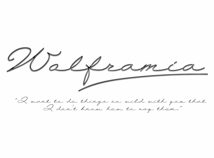 Wolframia Script Font