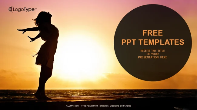 Woman Enjoys Sunset-Nature PPT Templates
