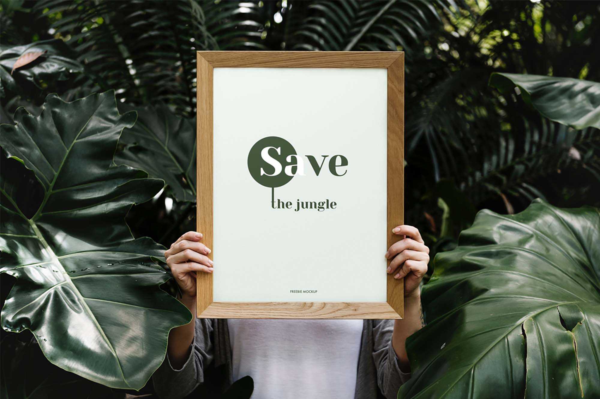Women Holding Frame Mockup (PSD)