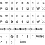 Mapa de caracteres da fonte Wooden Alphabet Font