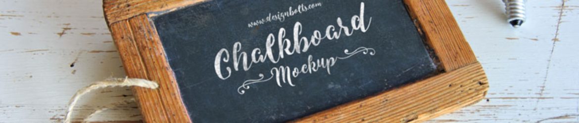 Wooden Frame Chalkboard Mockup