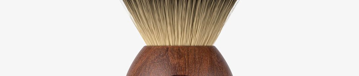 Wooden handle shaving brush mockup